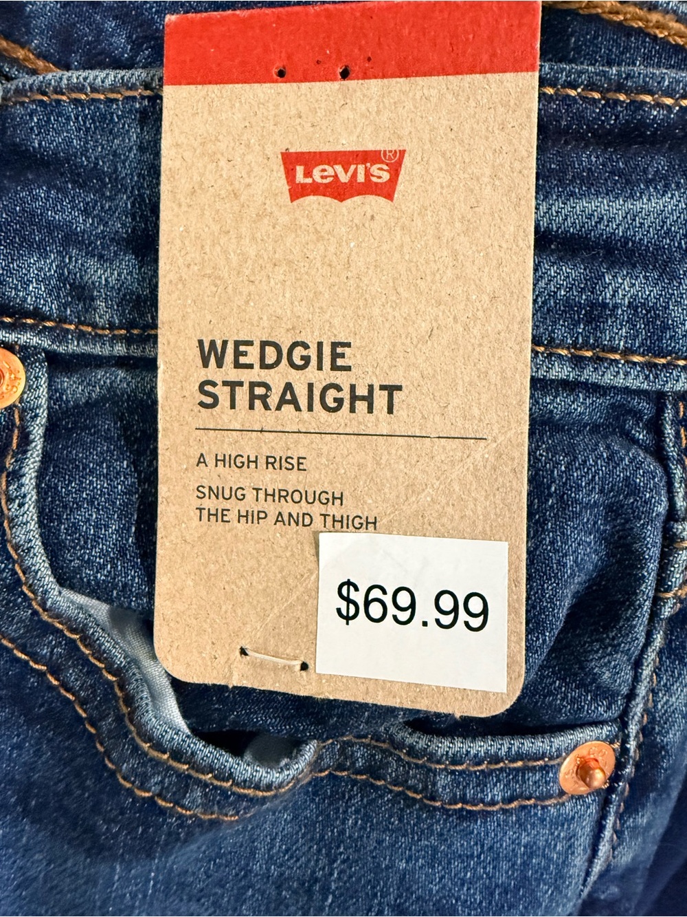 Levi's - Blue Denim Wedgie Straight Jeans - Picture 2 of 12